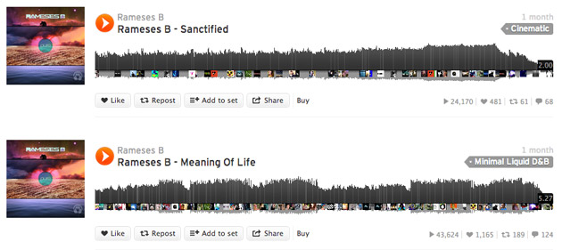 Soundcloud user interface
